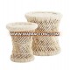 Bamboo straw handmade multi-purpose set of 2 stools